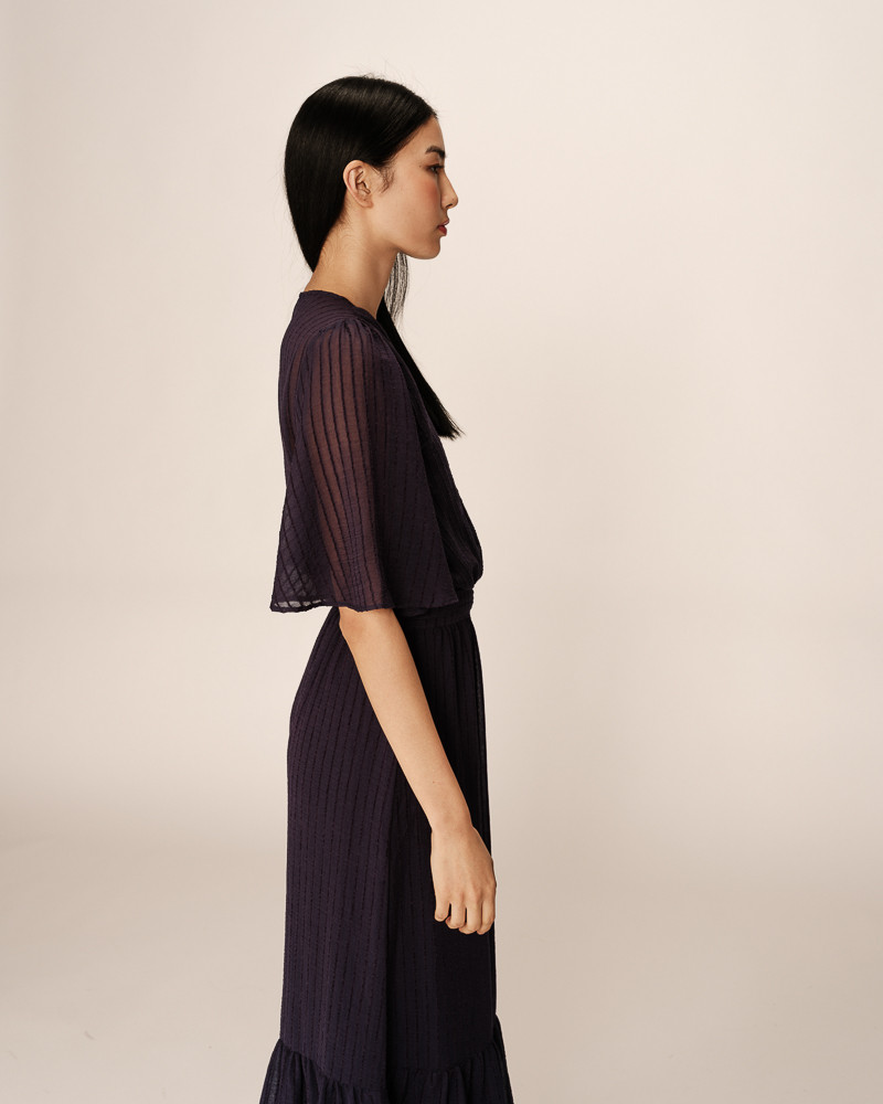 Grace & Mila ROBE LONGUE MARINE PERSE