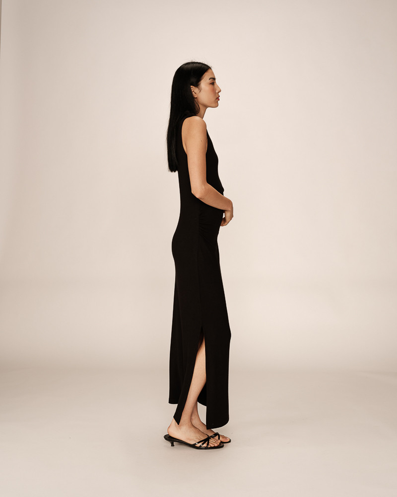 Grace & Mila ROBE LONGUE NOIR PISTACHE