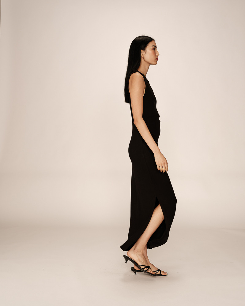 Grace & Mila ROBE LONGUE NOIR PISTACHE