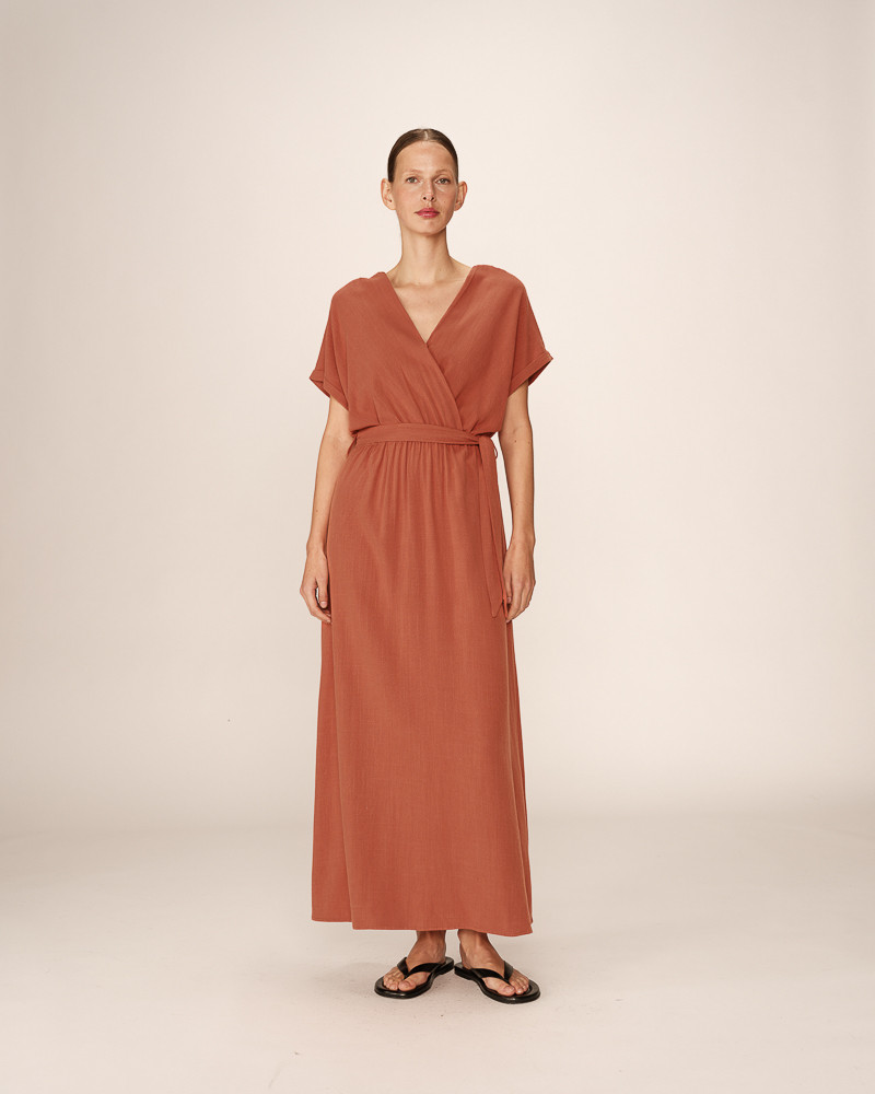 grace & mila ROBE LONGUE TERRACOTTA POLLEN