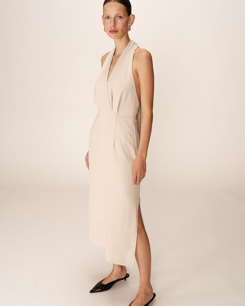Grace & Mila ROBE MI-LONGUE BEIGE PERLA