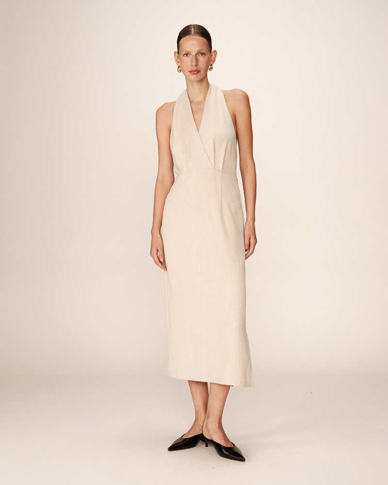 grace & mila ROBE MI-LONGUE BEIGE PERLA
