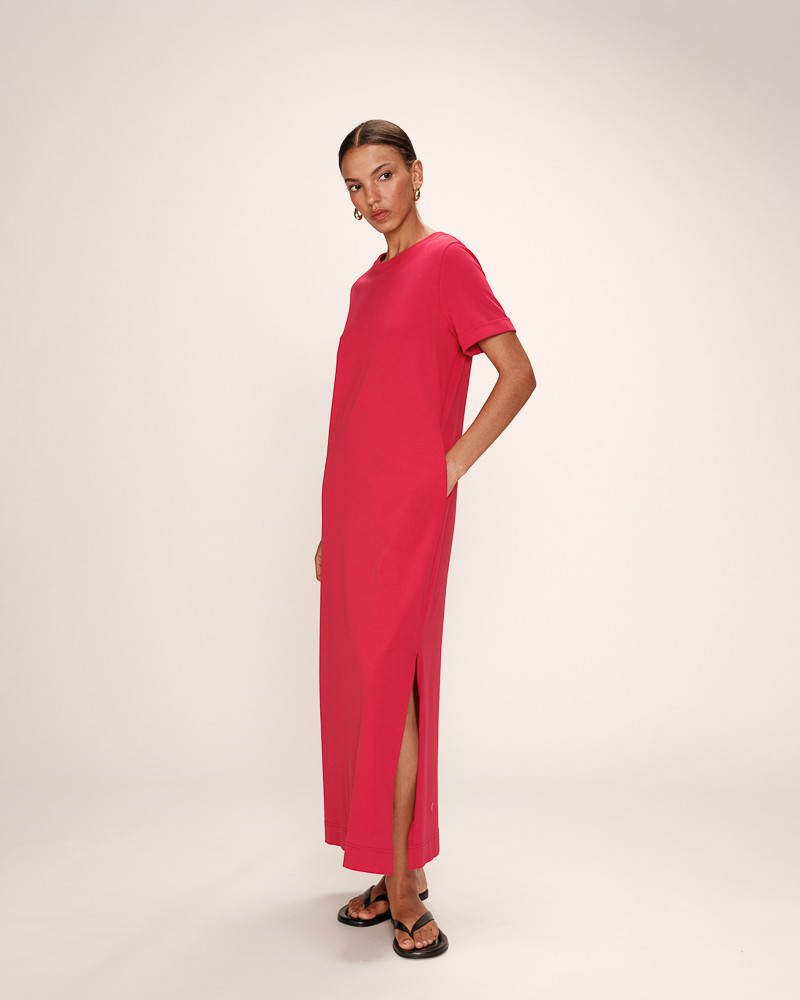 Grace & Mila ROBE MI-LONGUE CERISE ROSALIE