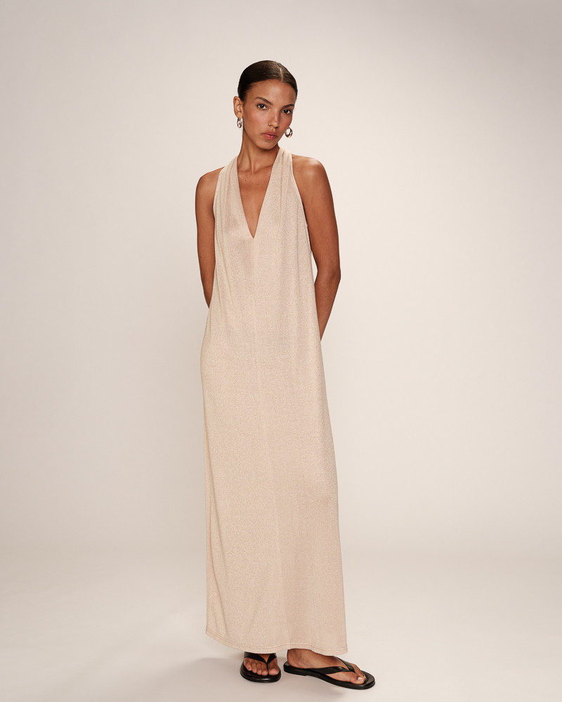 grace & mila ROBE MI-LONGUE CHAMPAGNE RANI