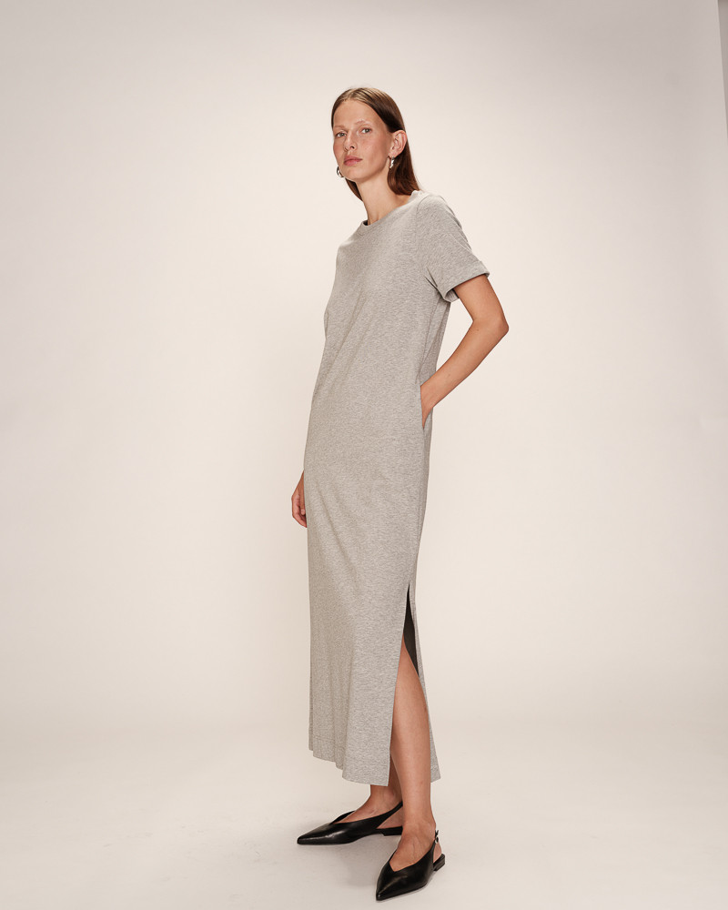 grace & mila ROBE MI-LONGUE GRIS ROSALIE