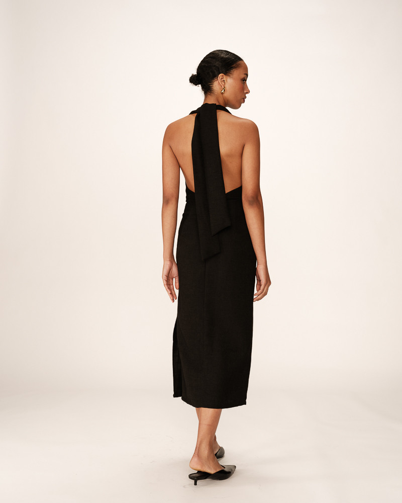 Grace & Mila ROBE MI-LONGUE NOIR PERLA