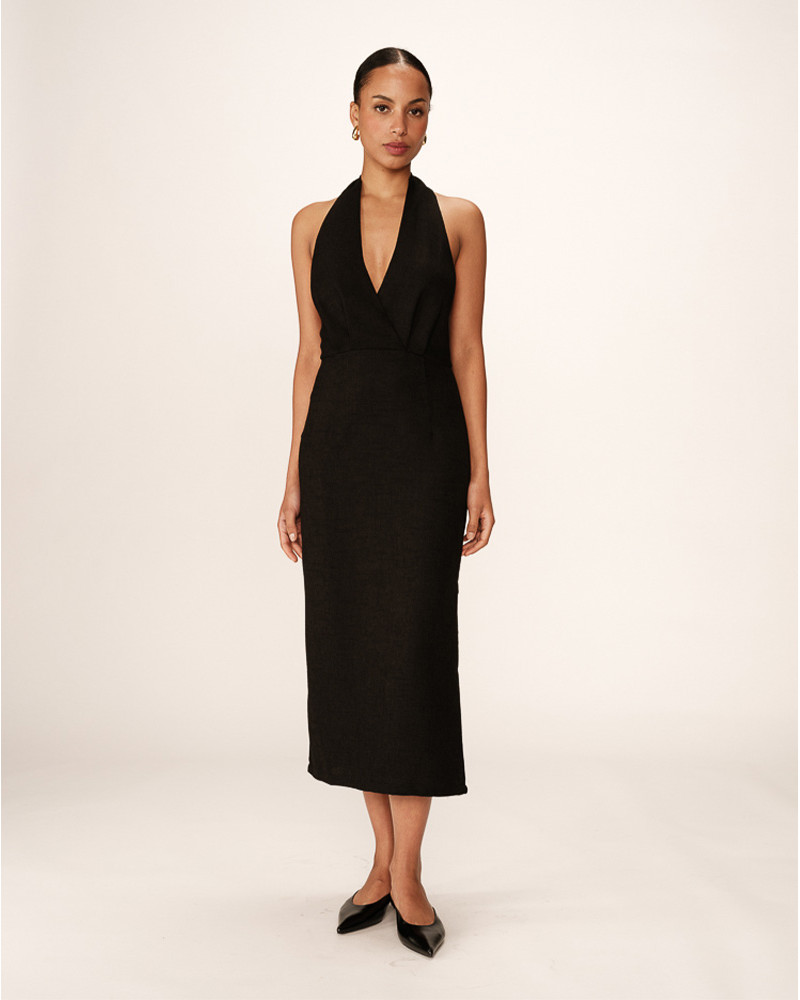 grace & mila ROBE MI-LONGUE NOIR PERLA