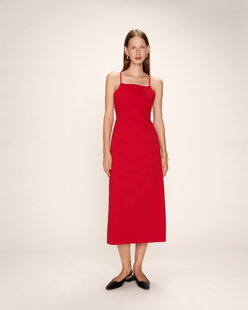 grace & mila ROBE MI-LONGUE ROUGE REBECCA