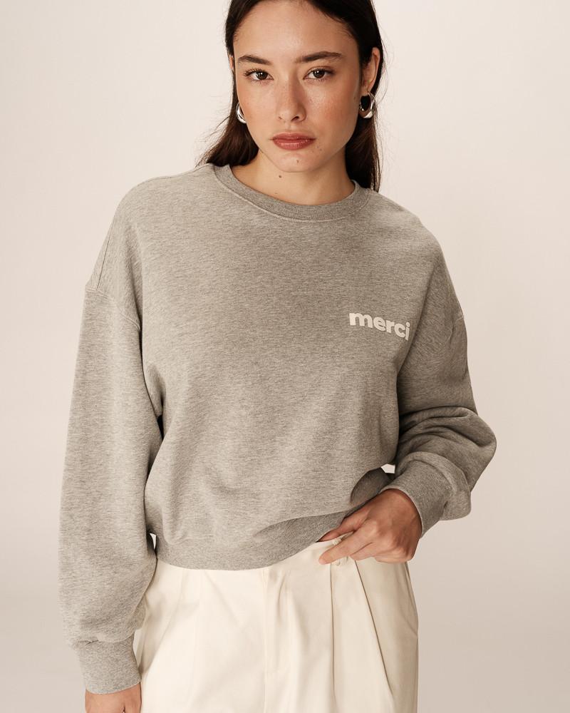 grace & mila SWEATSHIRT GRIS POSITIVE