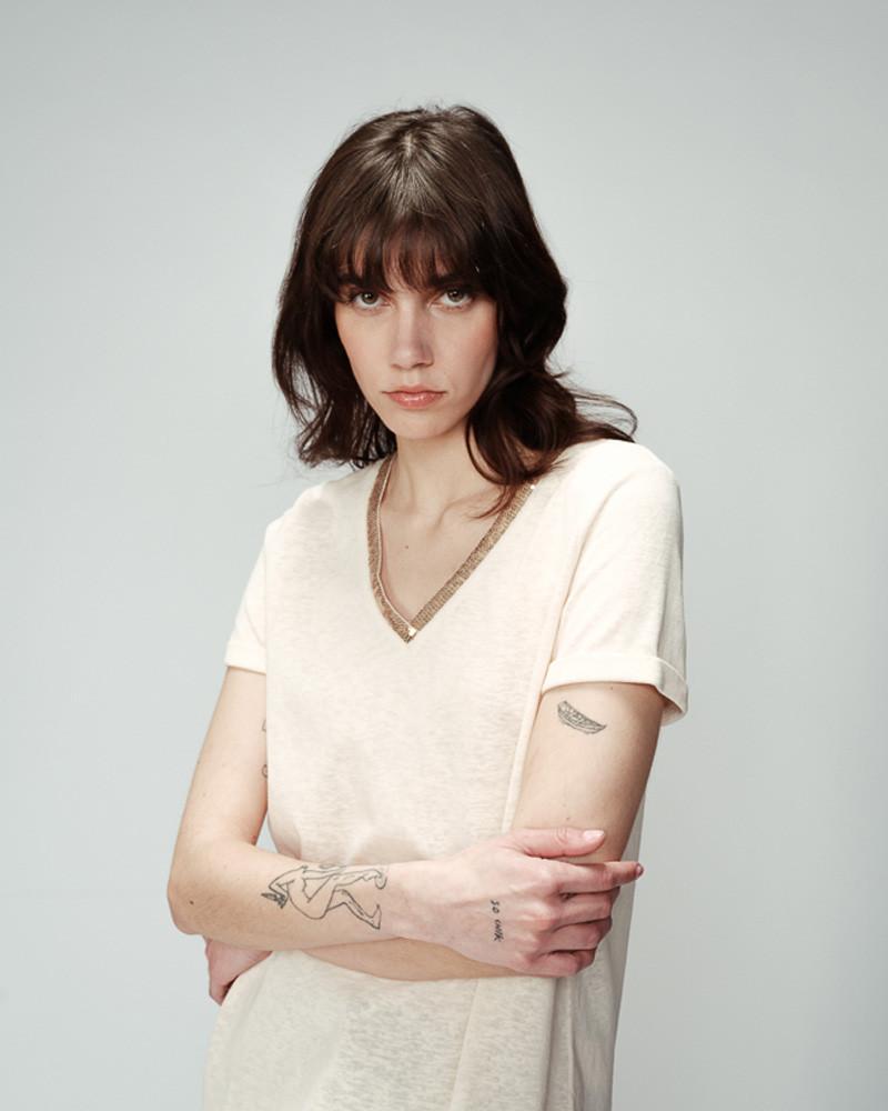 grace & mila T-SHIRT BEIGE ODELIE