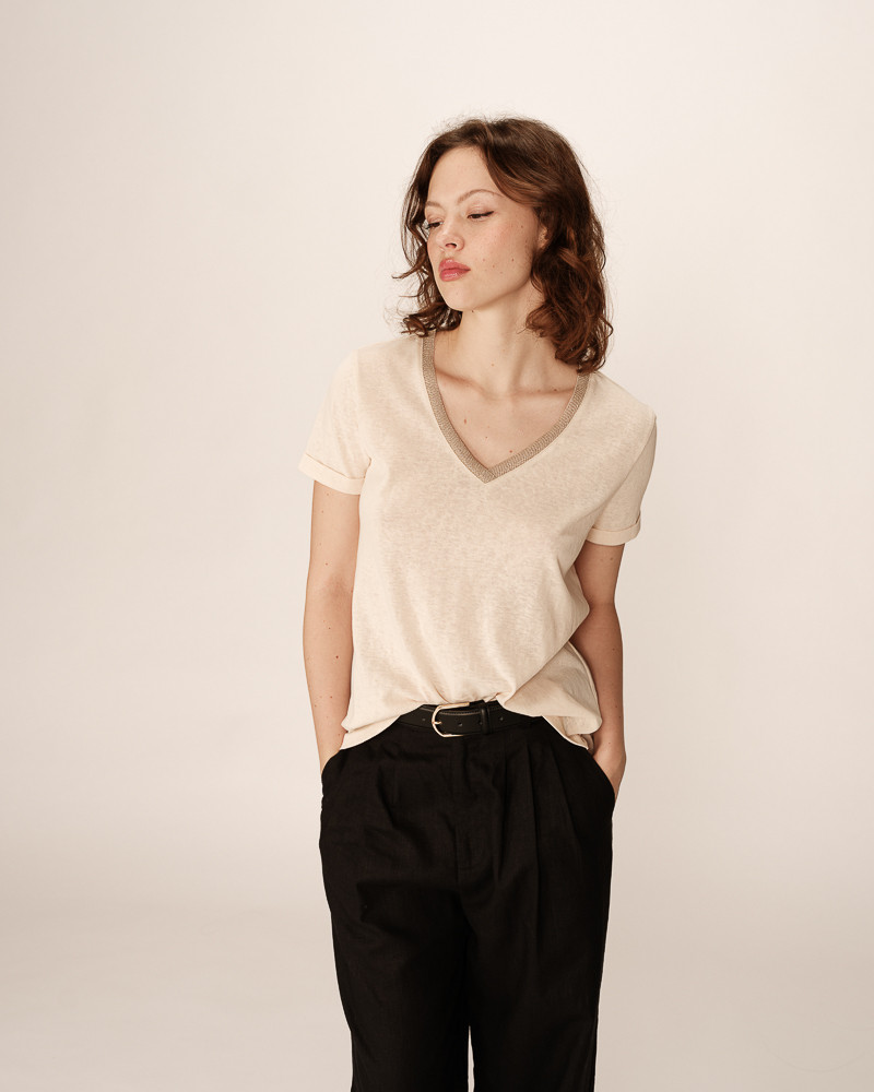 Grace & Mila T-SHIRT BEIGE PEPITO