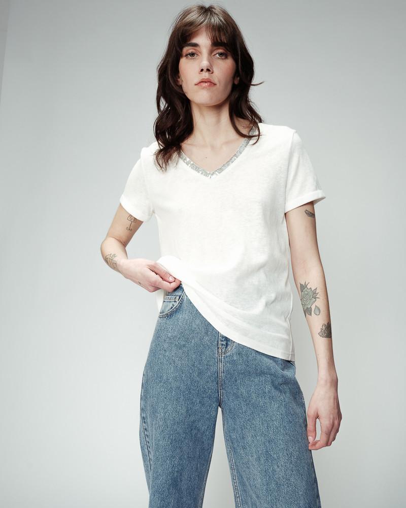 Grace & Mila T-SHIRT ECRU ODELIE