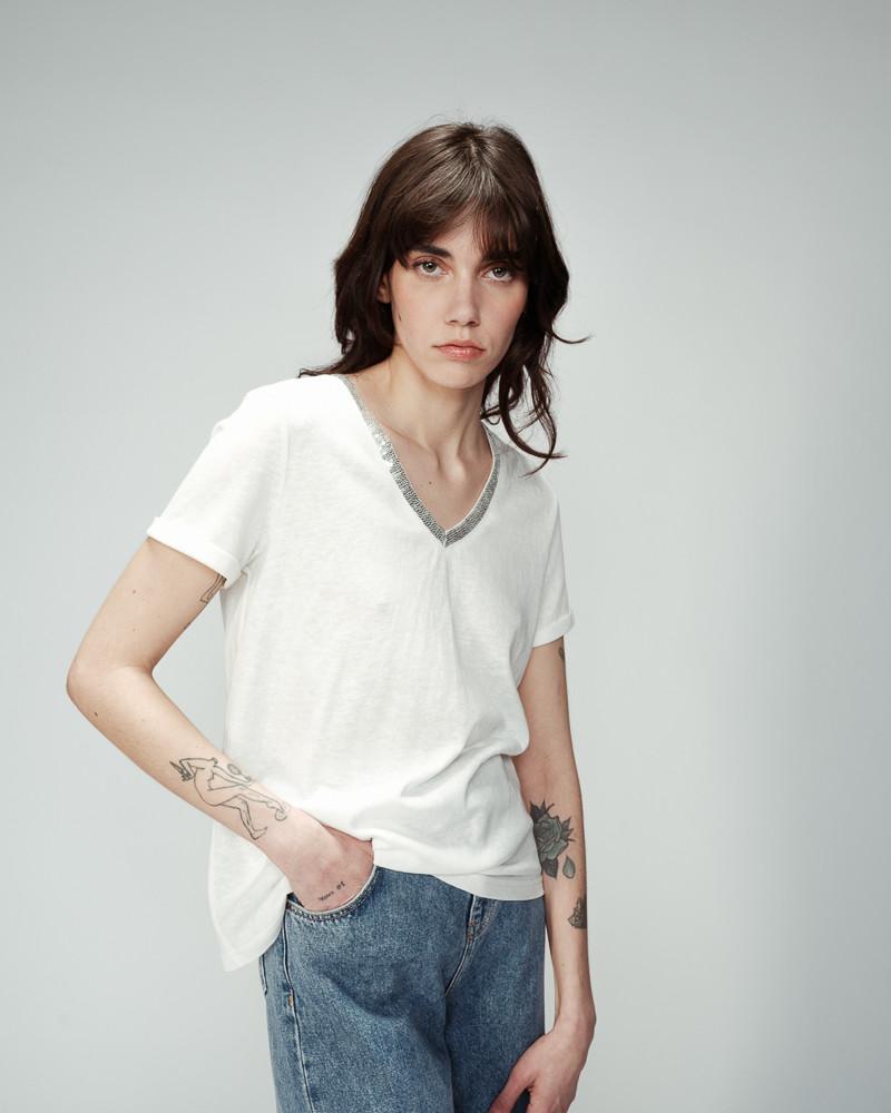 grace & mila T-SHIRT ECRU ODELIE