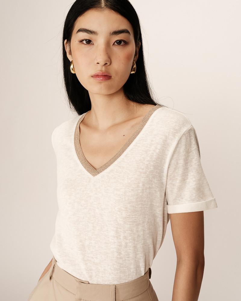 Grace & Mila T-SHIRT ECRU PEPITO