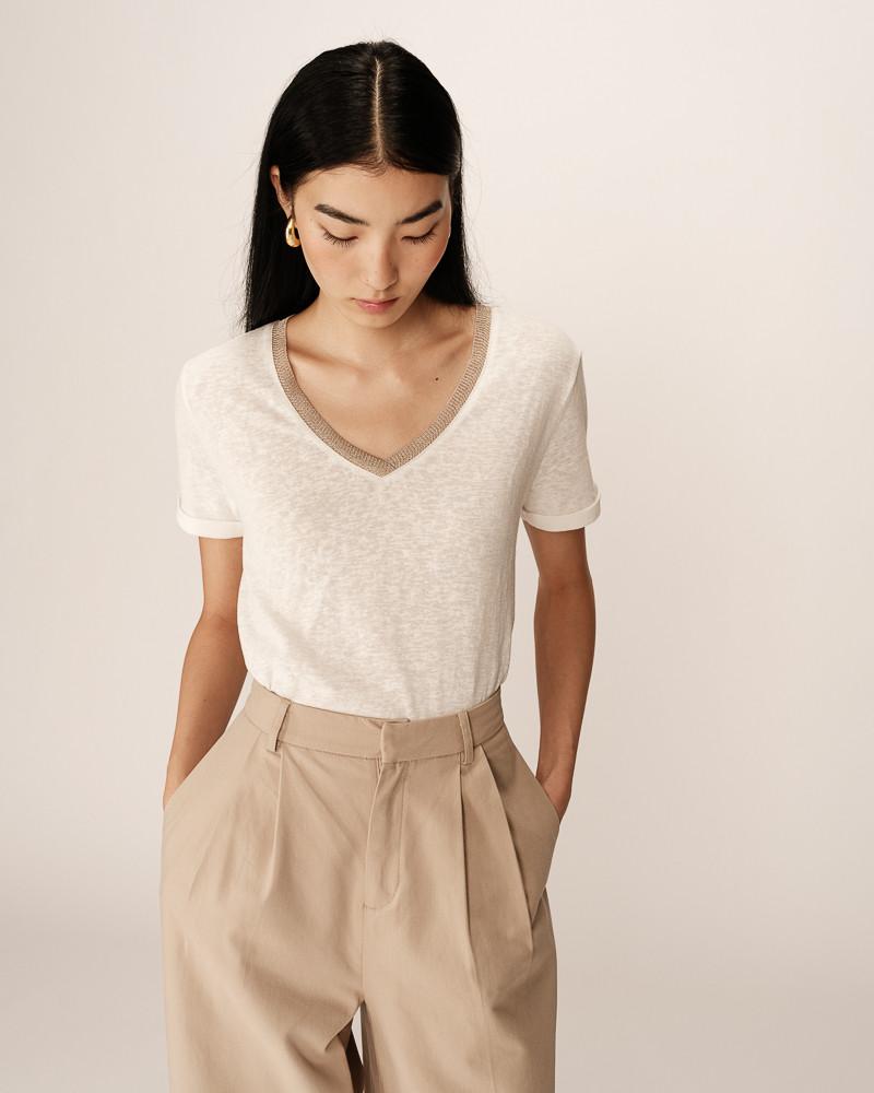 Grace & Mila T-SHIRT ECRU PEPITO