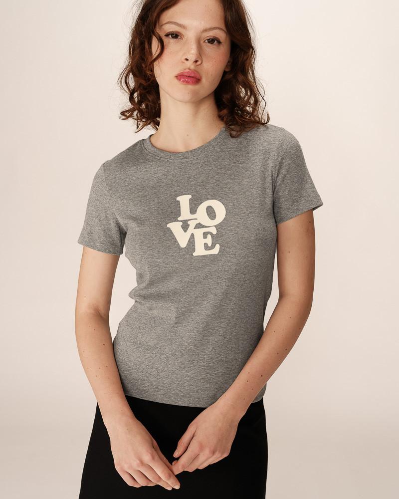 grace & mila T-SHIRT GRIS POUSSIN