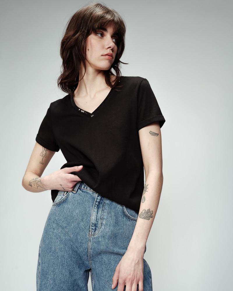 Grace & Mila T-SHIRT NOIR ODELIE