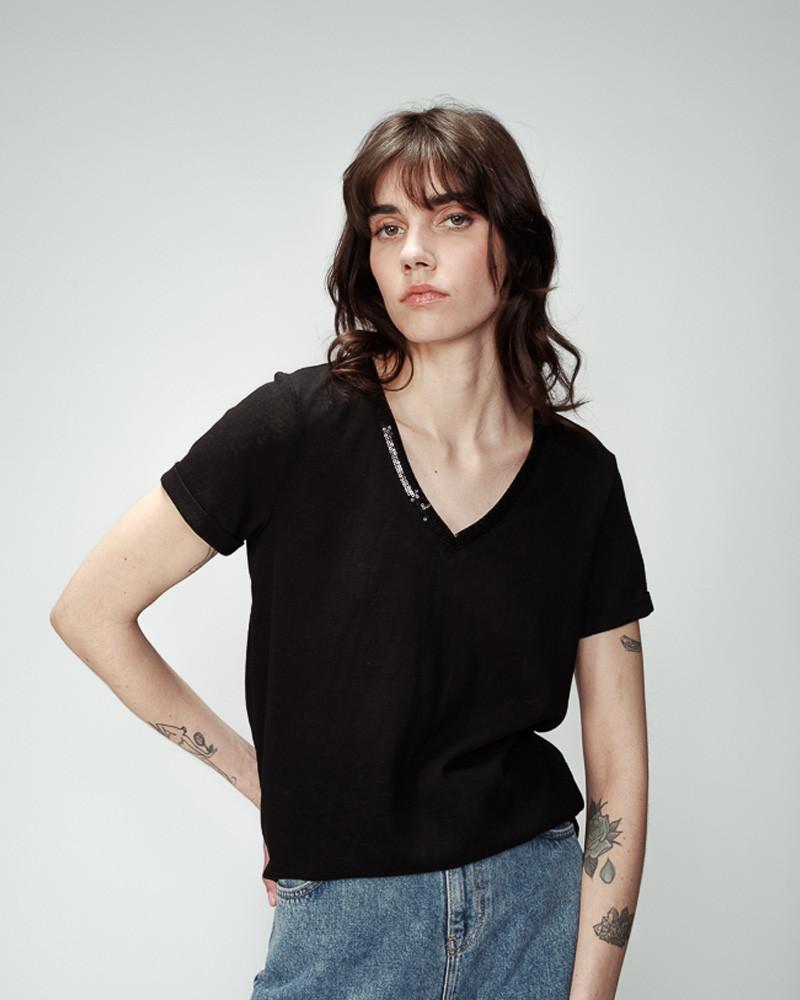 grace & mila T-SHIRT NOIR ODELIE