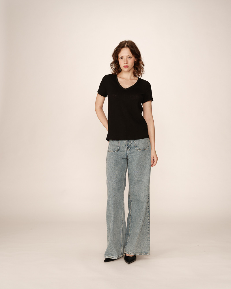 Grace & Mila T-SHIRT NOIR PEPITO