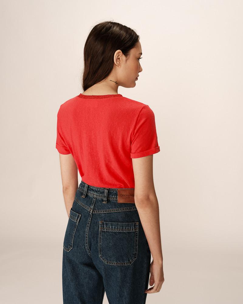 Grace & Mila T-SHIRT ROUGE PEPITO