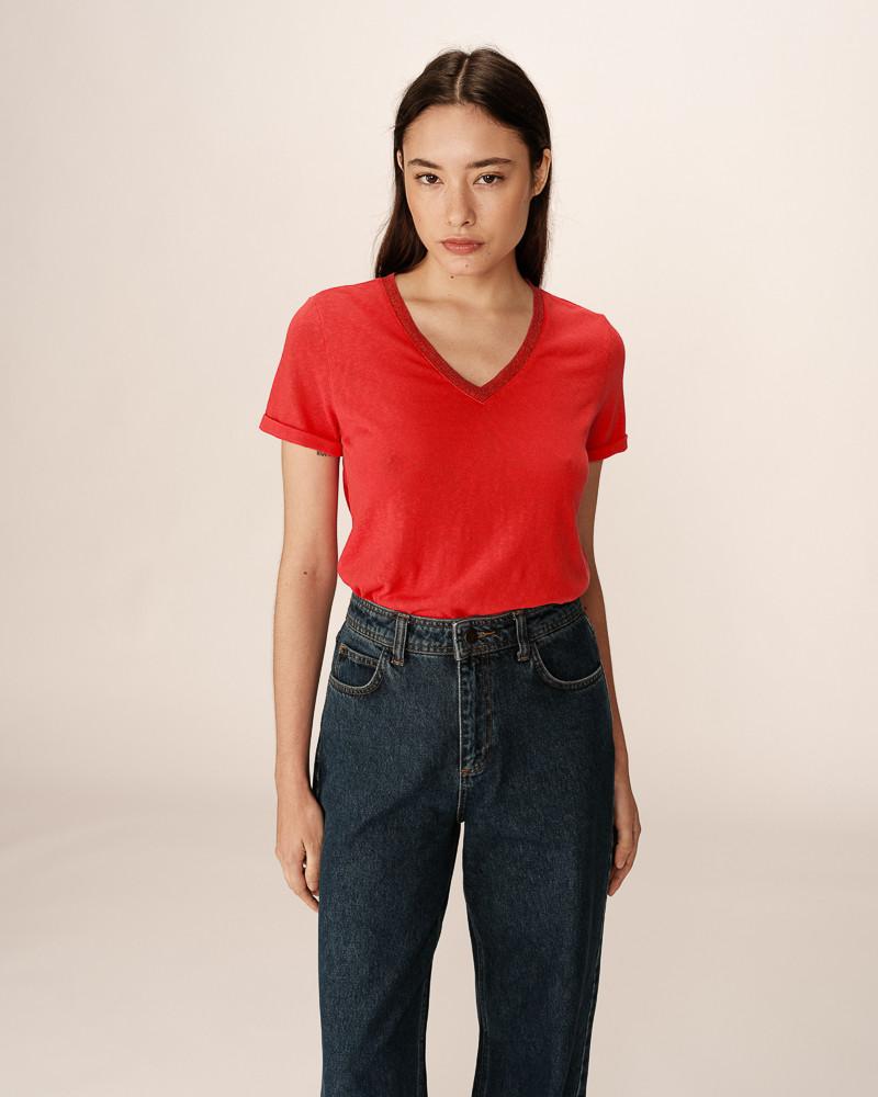 grace & mila T-SHIRT ROUGE PEPITO