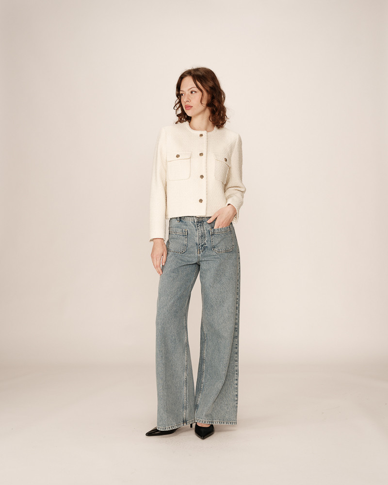 Grace & Mila VESTE ECRU PRUNE