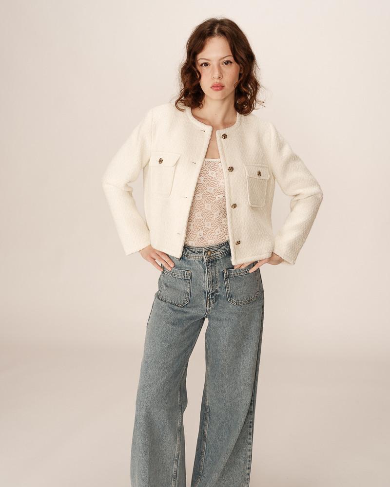 Grace & Mila VESTE ECRU PRUNE