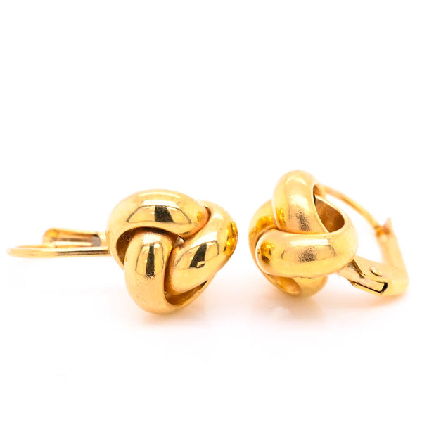graziella 10 Karat Yellow Gold Love Knot Lever Back Earrings