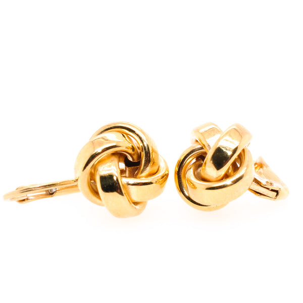 Graziella 10 Karat Yellow Gold Love Knot Lever Back Earrings