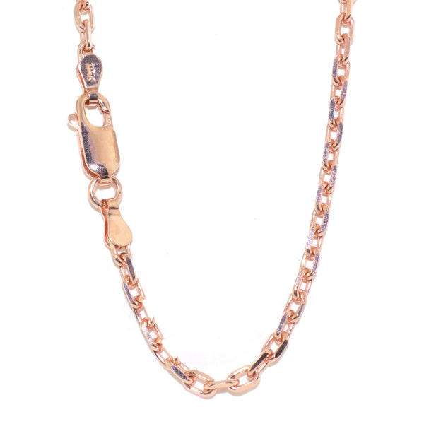 graziella 10KT Rose Gold 10" 2.6mm Battuta Chain Anklet