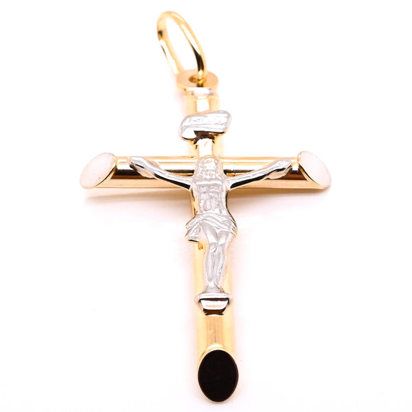 graziella 10KT TwoTone Gold 46x28mm Crucifix Pendant