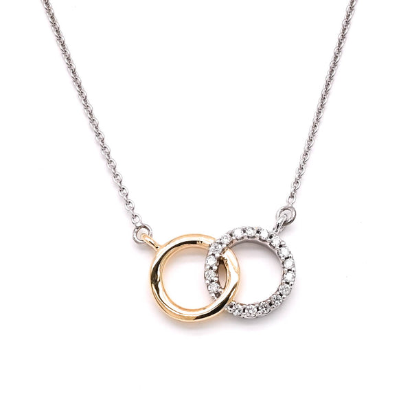 graziella 10KT White and Yellow Gold 18" 0.07CTW Diamond Necklace