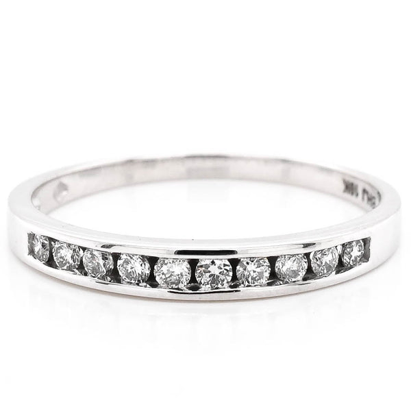 graziella 10KT White Gold 0.20CTW Diamond Channel Set Wedding Band
