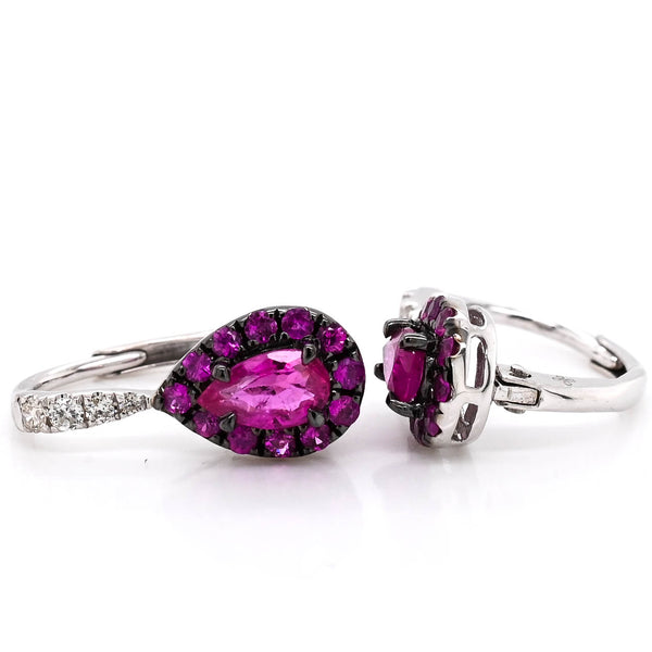 graziella 10KT White Gold 0.73CTWW Emerald and Diamond Earrings