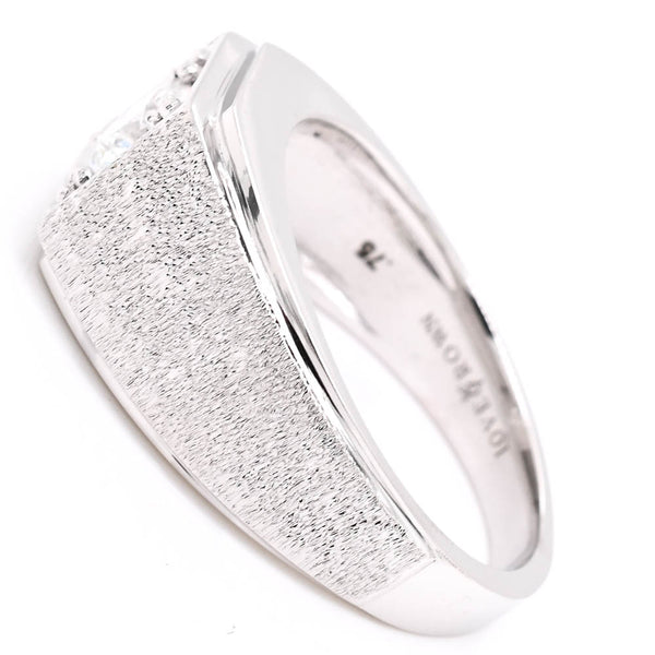Graziella 10KT White Gold 0.75CTW Round Brilliant Lab Grown Diamond Mens Ring