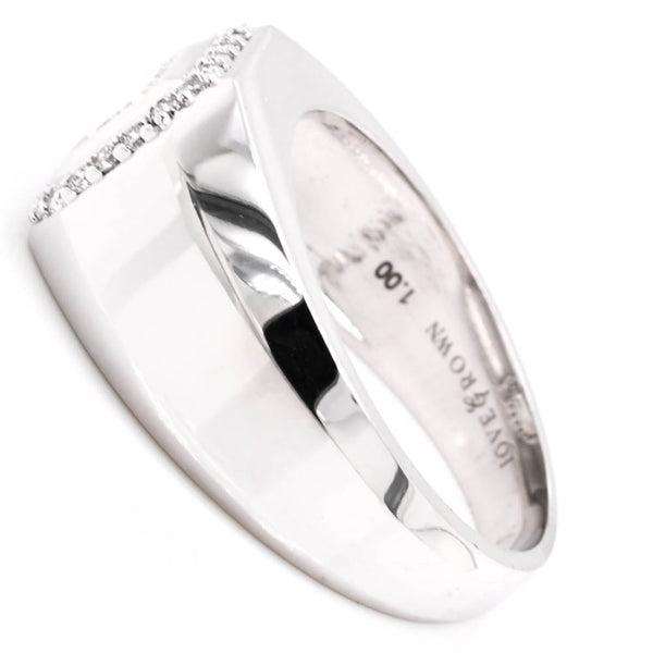 Graziella 10KT White Gold 1.25CTW Emerald Shape Lab Grown Diamond Mens Ring