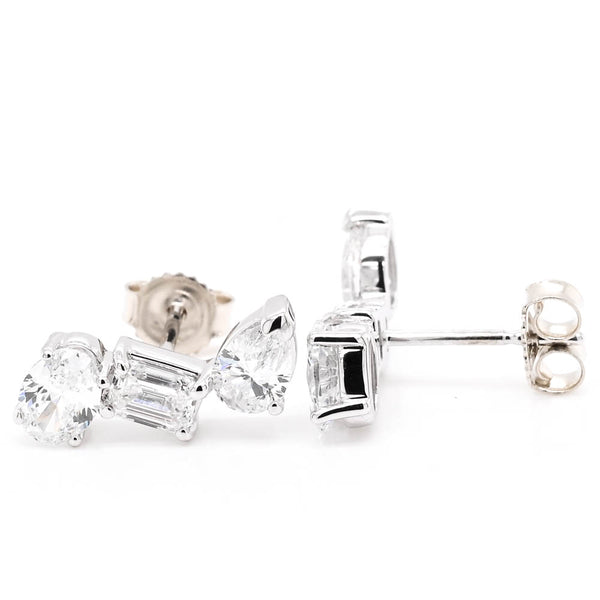 graziella 10KT White Gold 1.50CTW Lab Grown Diamond Drop Earrings