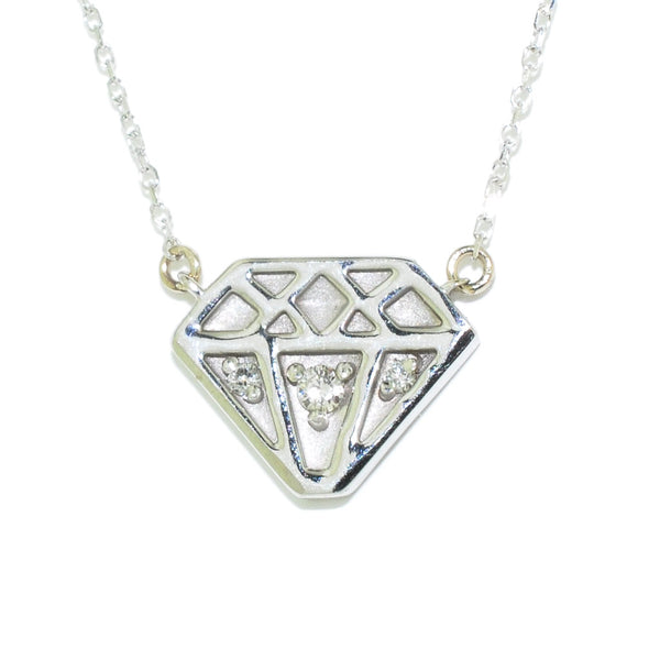 graziella 10KT White Gold 18" 0.05CTW Diamond Necklace