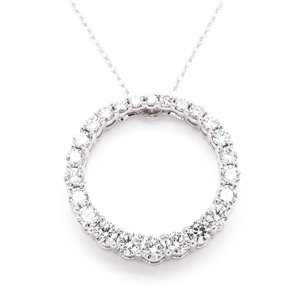 graziella 10KT White Gold 18" 1.00CTW Circle of Life Lab Grown Diamond Necklace