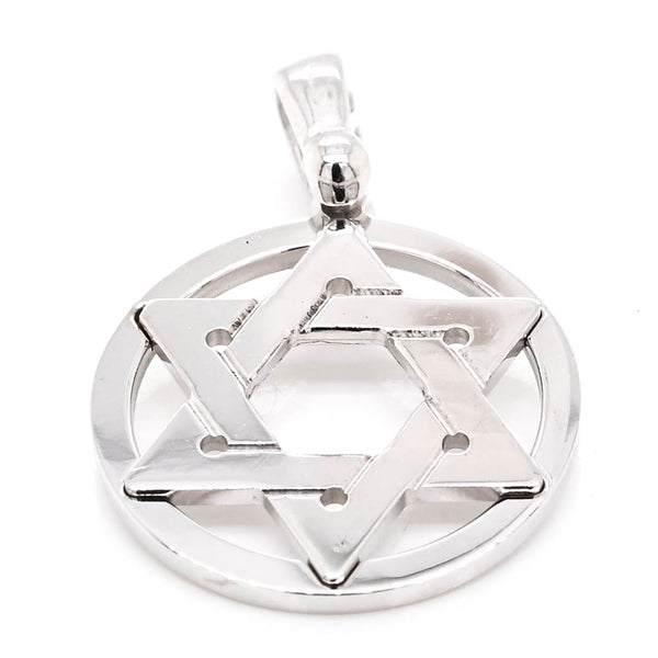 graziella 10KT White Gold 18mm Star of David Pendant