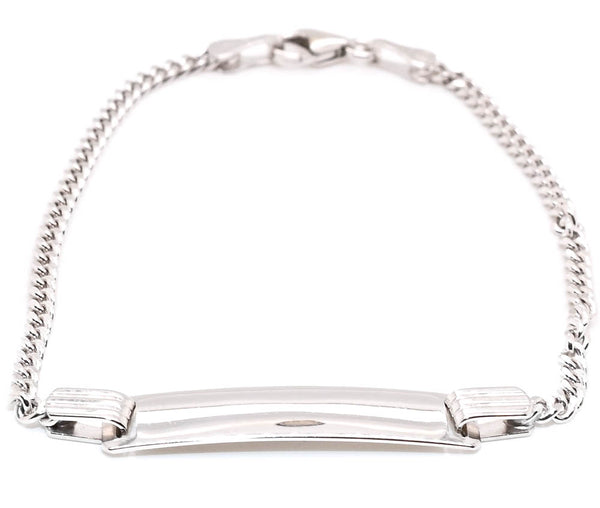 graziella 10KT White Gold 6.25" Childrens ID Bracelet
