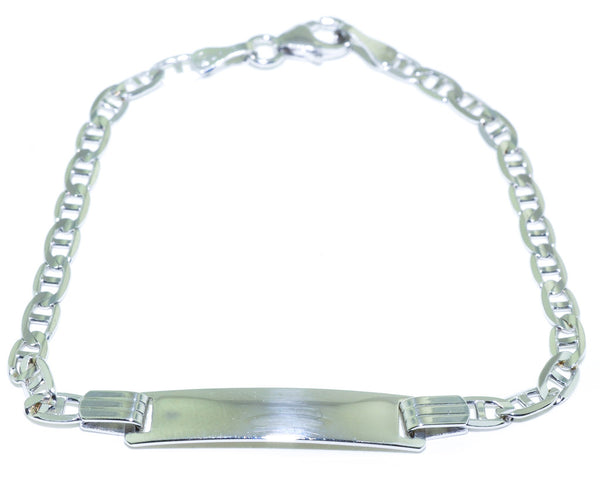 graziella 10KT White Gold 6.5" Childrens ID Bracelet