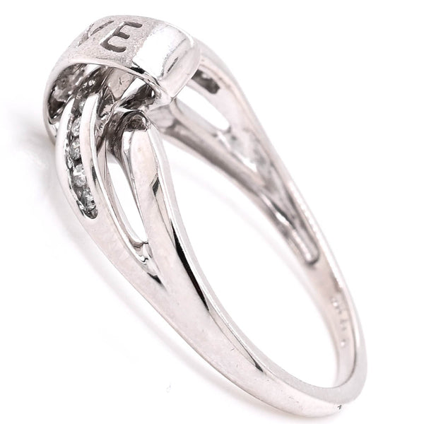 Graziella 10KT White Gold Diamond Diamond Love Ring