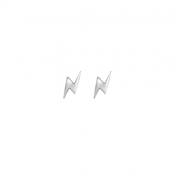 graziella 10KT White Gold Lightningbolt Stud Earrings