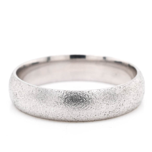 graziella 10KT White Gold Satin Finish 5mm Wedding Band
