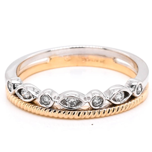 graziella 10KT White & Yellow Gold 0.10CTW Diamond Ring