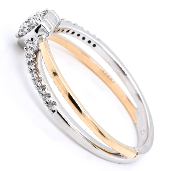 Graziella 10KT White & Yellow Gold 0.14CTW Diamond Heart Ring