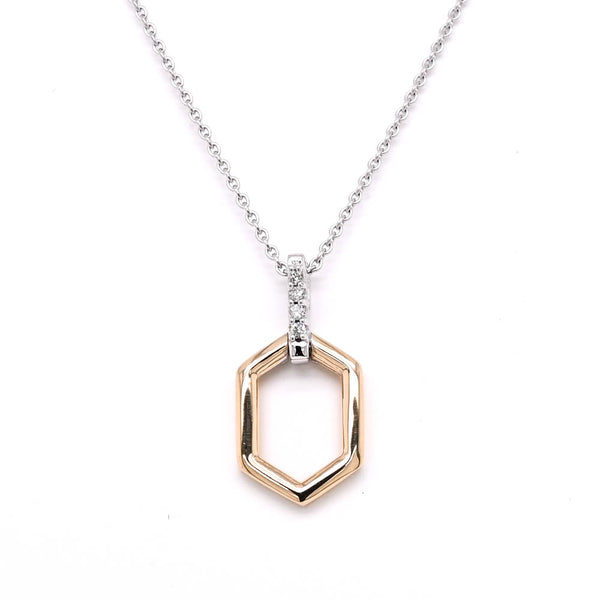 graziella 10KT White & Yellow Gold 18" 0.02CTW Diamond Necklace