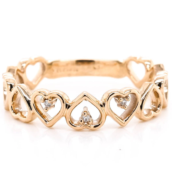 graziella 10KT Yellow Gold 0.02CTW Diamond Heart Ring