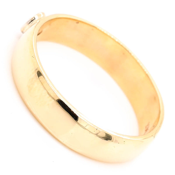 Graziella 10KT Yellow Gold 0.03CT Bezel Set Diamond Wedding Band